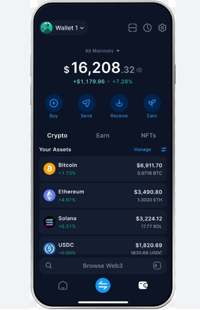 wallet for crypto as phone app